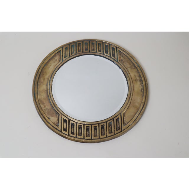 Mid-Century Modern Brass Round Wall Mirror, Italy, 1960s For Sale - Image 12 of 15