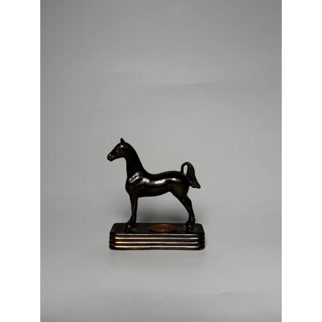 Mid 20th Century Vintage English Traditional Small Cast Iron Horse Copper/Bronze Finish Figurine For Sale - Image 5 of 11
