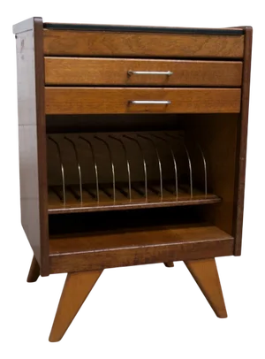 Atypical Bedside Table with Compass Legs, 1960s