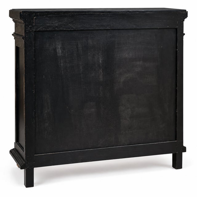 Early 20th Century Ebonized Neoclassic Carved Walnut & Lacquered Bookcase, 1900s For Sale - Image 5 of 10