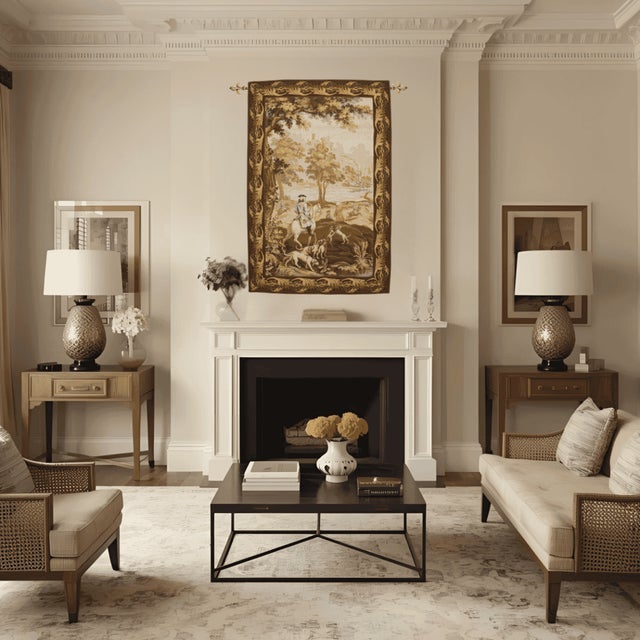 This beautiful tapestry is woven on a jacquard loom by skilled weavers, keeping alive the centuries old tradition of...