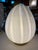 White Vintage Mazzega Murano Glass Ovoid Table Lamp – White Striped Art Glass For Sale - Image 8 of 9