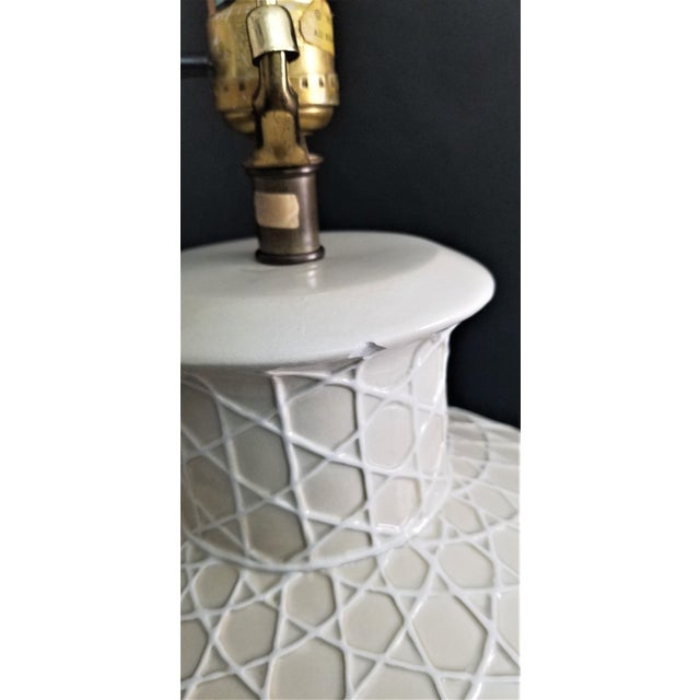 Tan 1979 Large Chapman Iris Table Lamp For Sale - Image 8 of 11