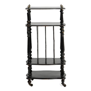 19th Century French Napoleon III Black Etagere Shelf For Sale