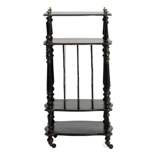 19th Century French Napoleon III Black Etagere Shelf For Sale