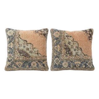 Turkish Oushak Rug Pillow Cover 24'' X 24'' - Set of Two For Sale