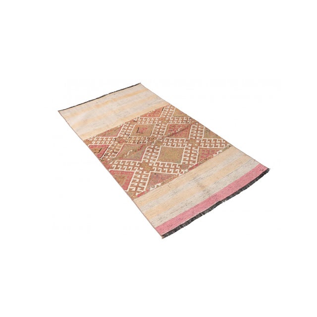 Handwoven vintage decorative kilim rug from Marash region of Turkey. Approximately 50-60 years old. In good condition....