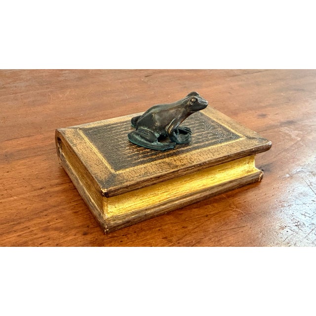 Metal Maitland Smith Bronze Frog Paperweight on Faux Antique Book - Romeo and Juliet For Sale - Image 7 of 10