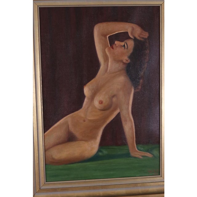 Widell, Sitting Woman, 1954, Oil on Canvas, Framed For Sale - Image 10 of 15