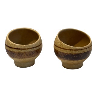 Mid 20th Century Robert Maxwell Studio Pottery Cup Set – Mid-Century Modern Handcrafted Ceramics- Set of 2 For Sale