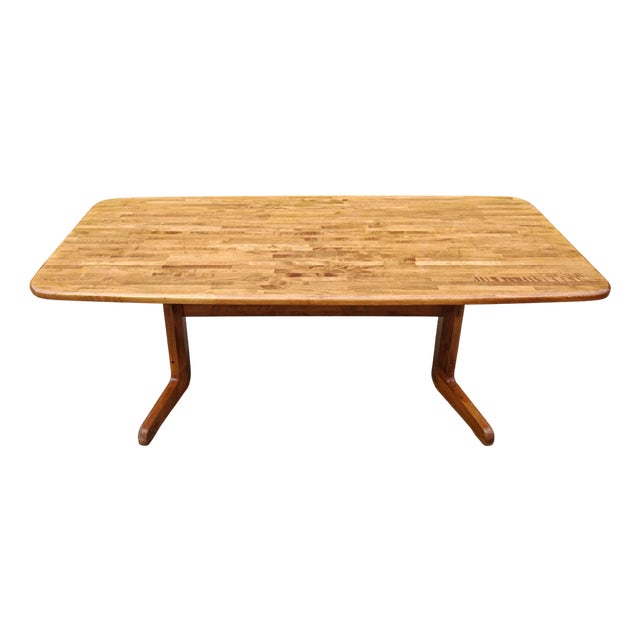 Large Mid-Century Modern Dining Table Done in Oak, Former Yugoslavia, 1970s For Sale