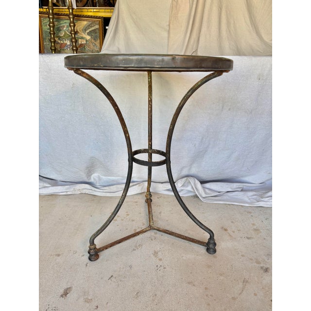 Late 19th Century French Iron and Stone Bistro Garden Table For Sale - Image 4 of 12