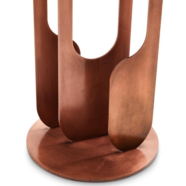 Burnished Copper and Bronze Drop Side Table by Egg Designs For Sale - Image 9 of 10
