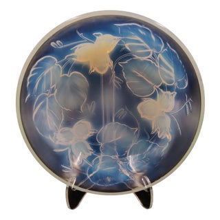 Art Deco Opalescent Glass Bowl with Hazelnut Motif by Marcel Guillard for Etling, France, 1930s For Sale