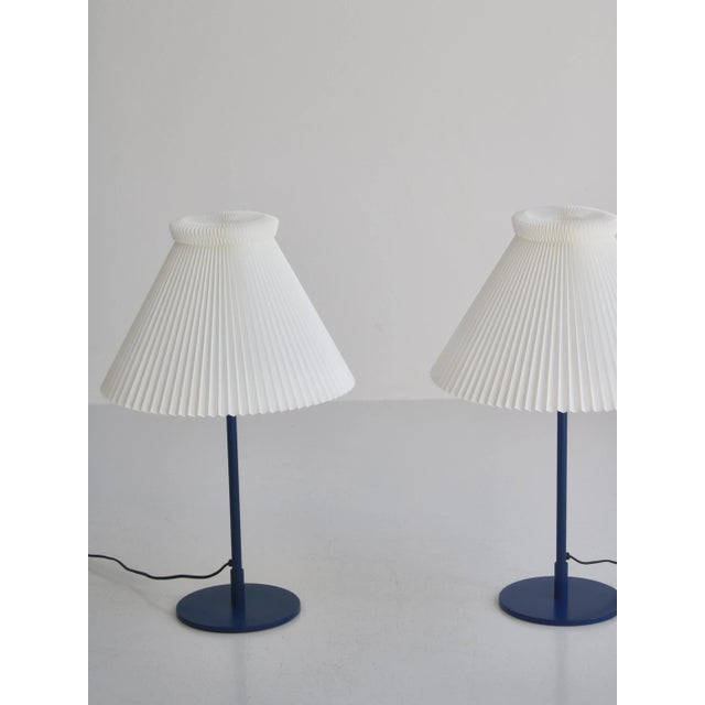 Le Klint Blue Table Lamps by Flemming Agger for Le Klint, 1970s, Set of 2 For Sale - Image 4 of 13
