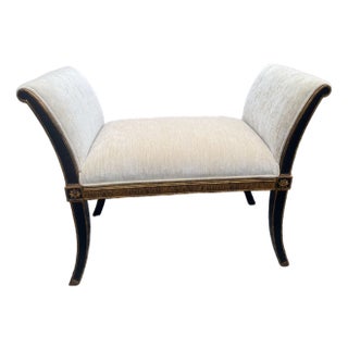 Classic Style Carved Window Bench by Maitland Smith For Sale