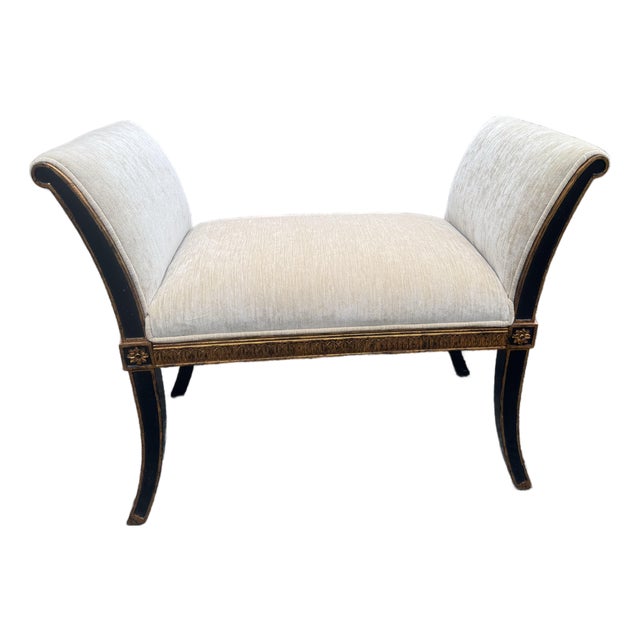 Classic Style Carved Window Bench by Maitland Smith For Sale