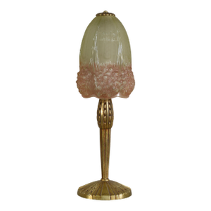 1920s French Art Deco Hettier and Vincent and Muller Freres Art Glass Table Lamp
