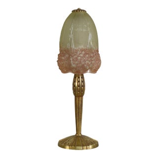 French Art Deco Lamp by Hettier Et Vincent & Muller Freres - 1920s France For Sale
