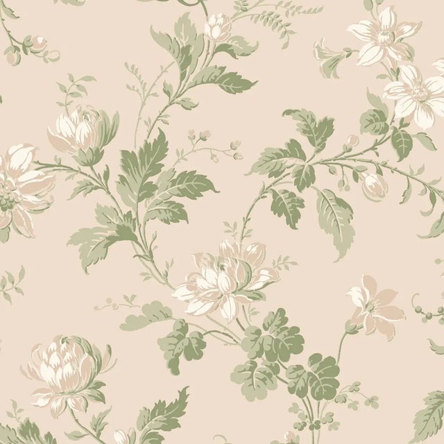 Sample - Borastapeter Blomslinga Wallpaper in Leaf For Sale