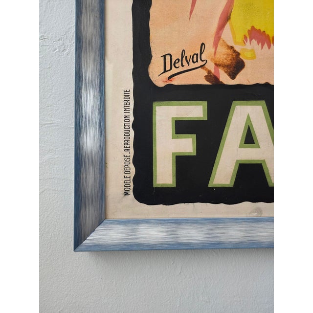 Up for sale is a striking vintage "Fap'Anis" advertising poster featuring artwork by Delval. This vibrant piece captures...