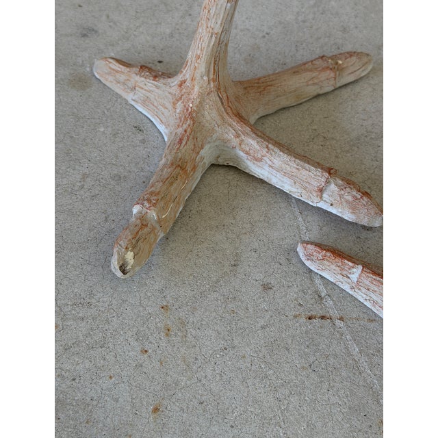 Contemporary Vintage Carved Wood Crane Coastal Bird Floor Sculpture For Sale - Image 3 of 12