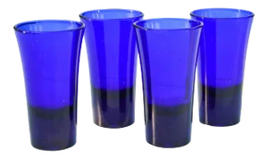 Cobalt-Blue Crystal Glasses, S/4