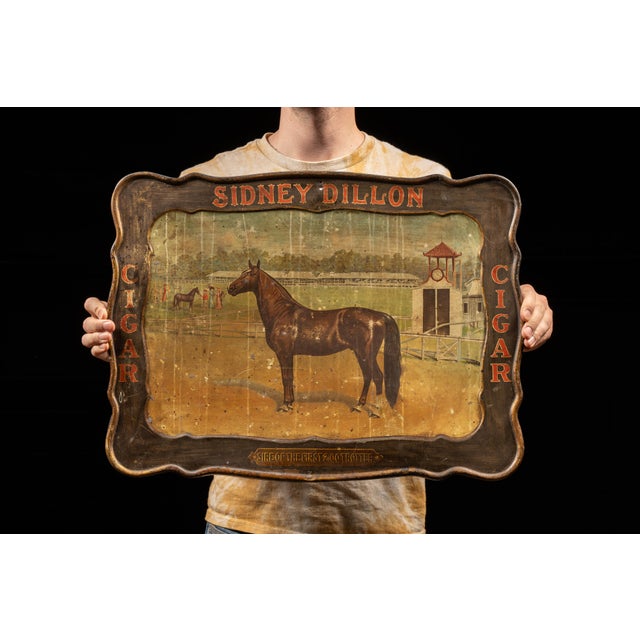 c. 1910s; The J.B. Moos Cigar Manufacturing Co. - Cincinnati, OH Antique embossed tin cigar advertising sign with self-...