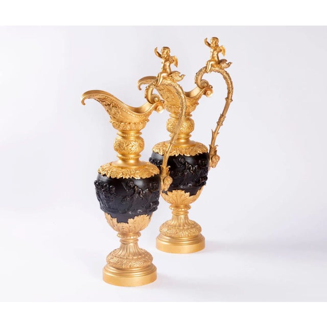 Antique Patinated Bronze Ewers, Set of 2 For Sale - Image 10 of 15