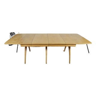 Mid 20th Century Heywood Wakefield Butterfly Drop Leaf Wishbone Dining Table With 2 Leaves For Sale