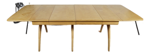 Mid 20th Century Heywood Wakefield Butterfly Drop Leaf Wishbone Dining Table With 2 Leaves