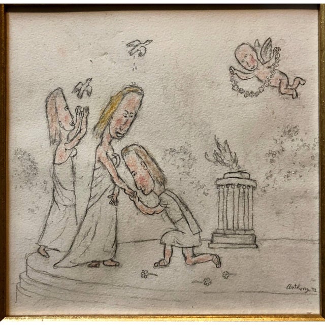 William Anthony, William Anthony 1992 Caricature Drawing Will You Marry Me?, 1992 For Sale