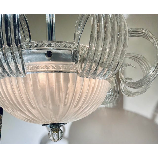 Murano Myran Allan Luxury Lighting Italian Art Deco Murano Glass Pendant Light For Sale - Image 4 of 5