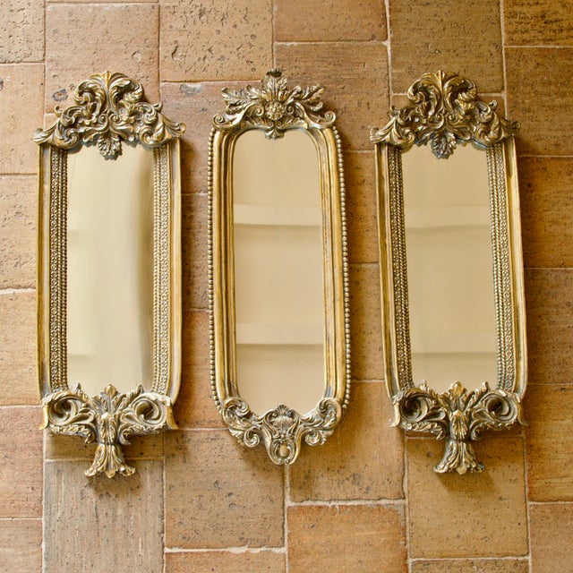 French Baroque Triptych of Mirrors, 19th Century, Set of 3 For Sale - Image 15 of 15