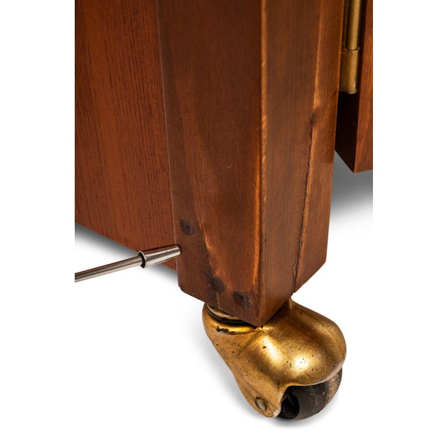 Restored Mid-Century Modern Space Saver Minimalist Hide Away Dropleaf Table W/ 4 Hidden Folding Chairs, Romania, C. 1960's For Sale - Image 14 of 18