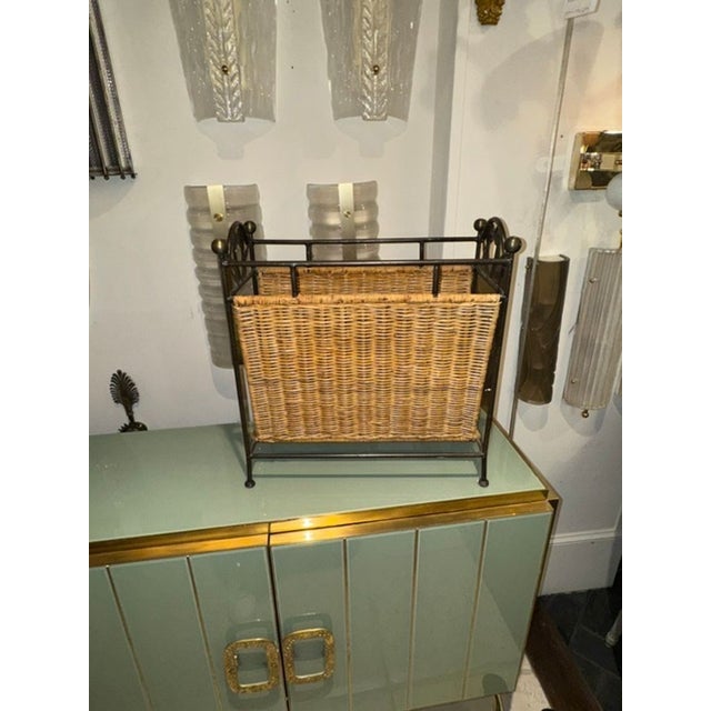 French Mid-Century Iron Magazine Stand For Sale - Image 4 of 5