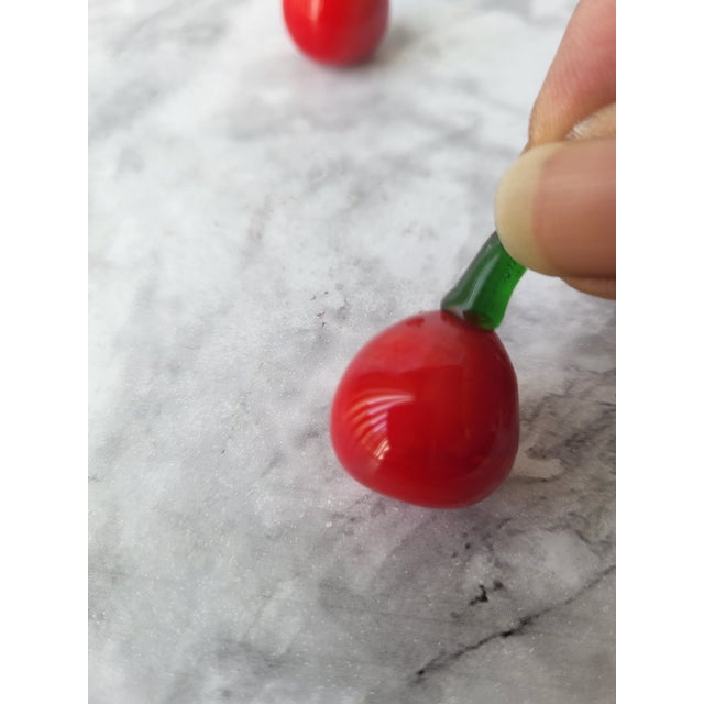 Pair of Vintage Blown Glass Cherries For Sale In San Francisco - Image 6 of 9