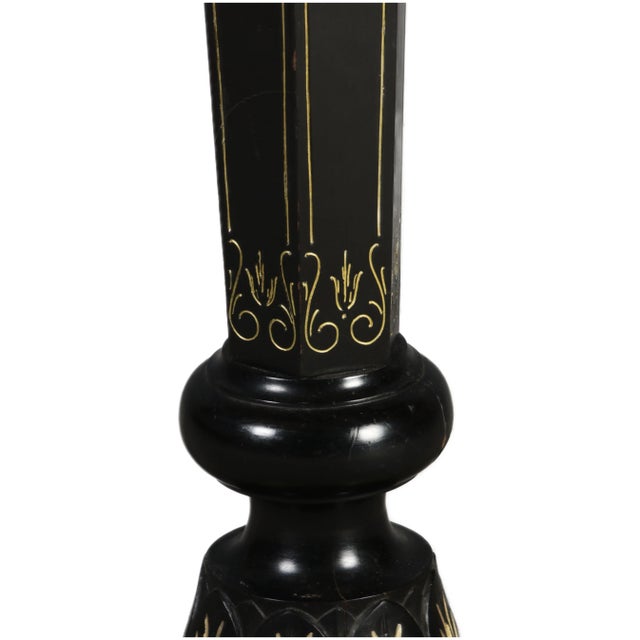 1900 - 1909 Antique Art Nouveau Floral Column in Black Gold, 1900 For Sale - Image 5 of 18