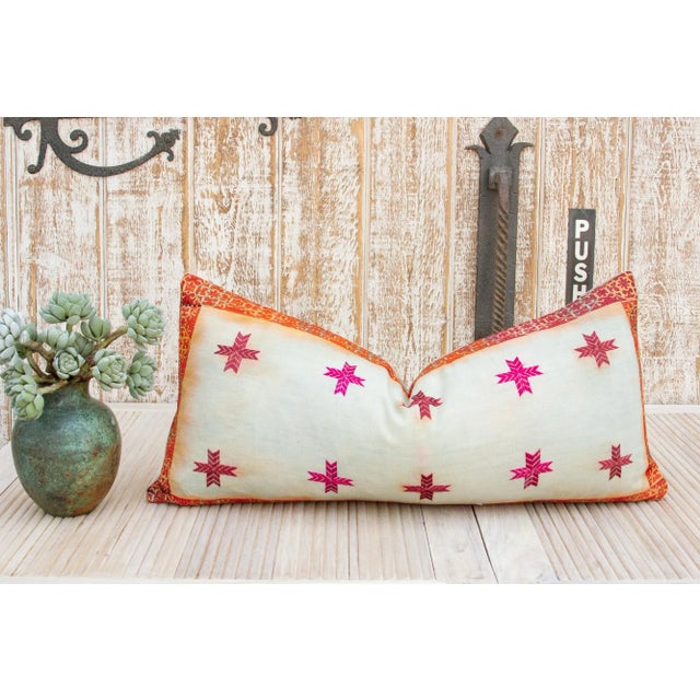 Beautiful hand-embroidered decorative throw pillow from the rich agricultural states of Punjab where artisans are famous...