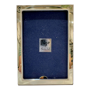 Mid 20th Century Tigo Sterling Silver Picture Frame With Blue Velvet Back