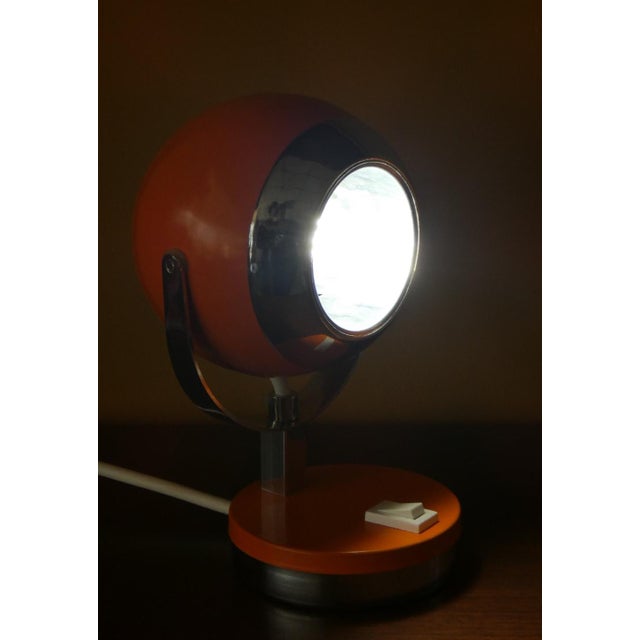 Mid-Century Modern Vintage Orange Eyeball Lamps by Goffredo Reggiani for Reggiani, Italy, 1970s, Set of 2 For Sale - Image 3 of 13