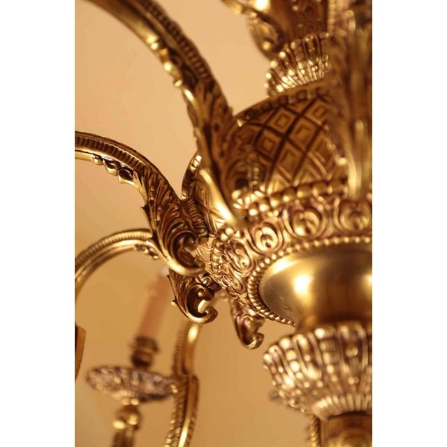 Classicist Golden Bronze Chandelier with Ten Bulbs For Sale - Image 4 of 7