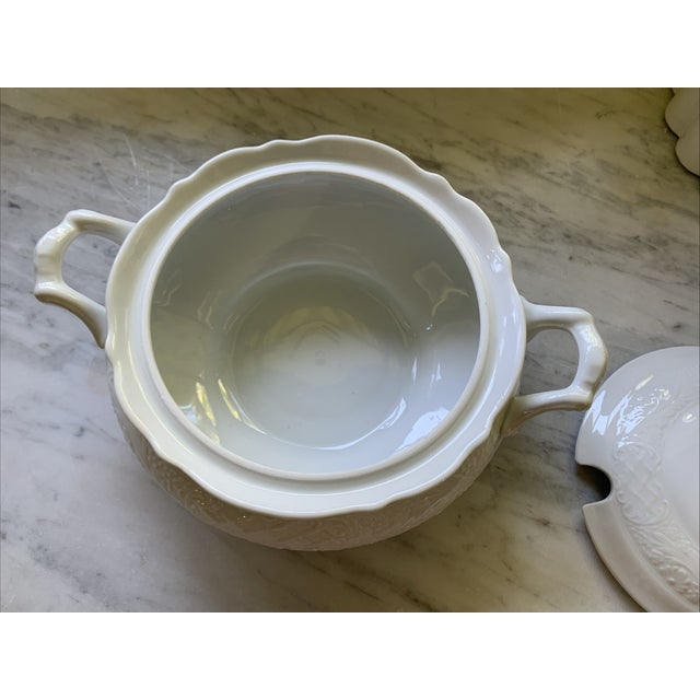 Vintage Schumann Arzberg Bavaria Porcelain Covered Serving Bowl Tureen For Sale - Image 4 of 12