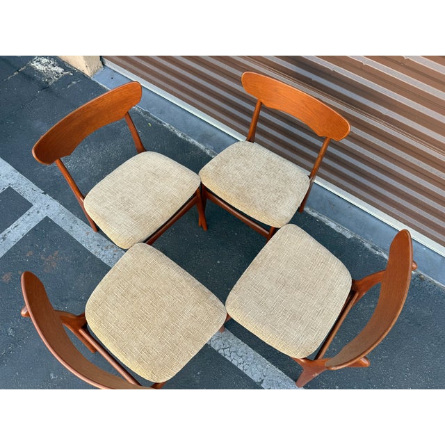 Mid-Century Modern Vintage Danish Modern Teak Dining Chairs From Schionning and Elgaard for Randers For Sale - Image 3 of 4
