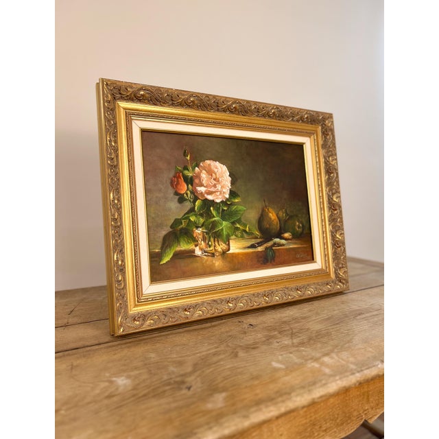 Vintage Still Life in Oil For Sale - Image 4 of 4