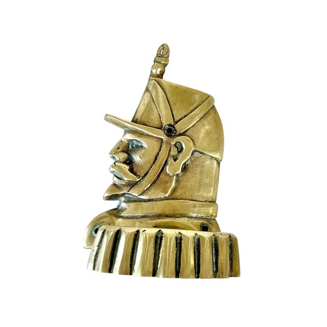 French Pair Vintage Brass French Empire Napoleonic Military Hat Coat Hooks For Sale - Image 3 of 10