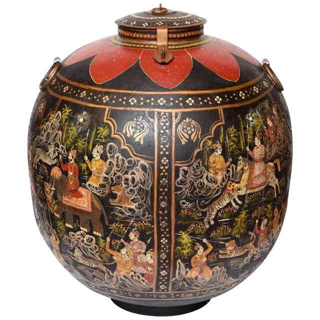 Over-Scaled Anglo Indian Tole Rice Barrel For Sale