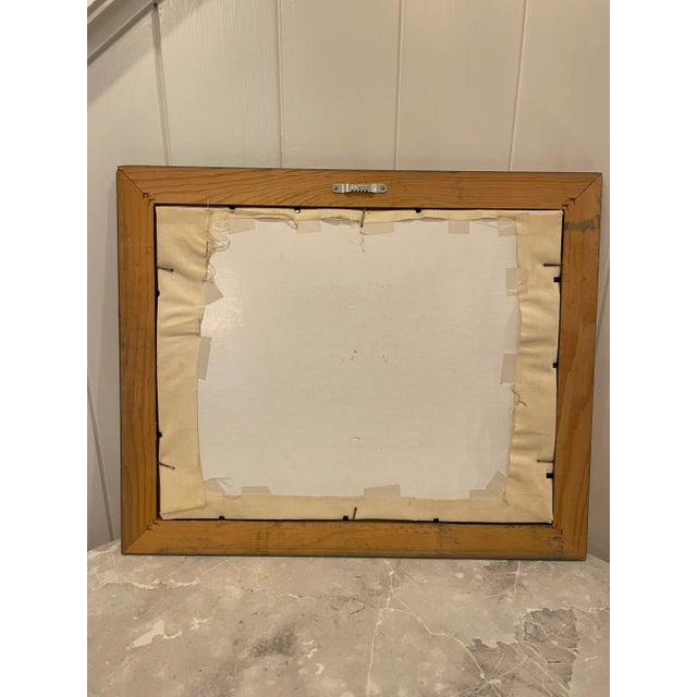 Harbor and Village and Sailboat on the Ocean Framed Textile Art Needlepoint Cross Stitch For Sale - Image 4 of 7