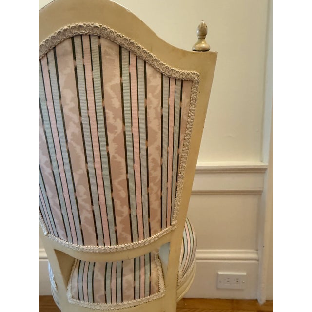 French Provincial Late 20th Century Louis XVI Accent Chair For Sale - Image 3 of 5