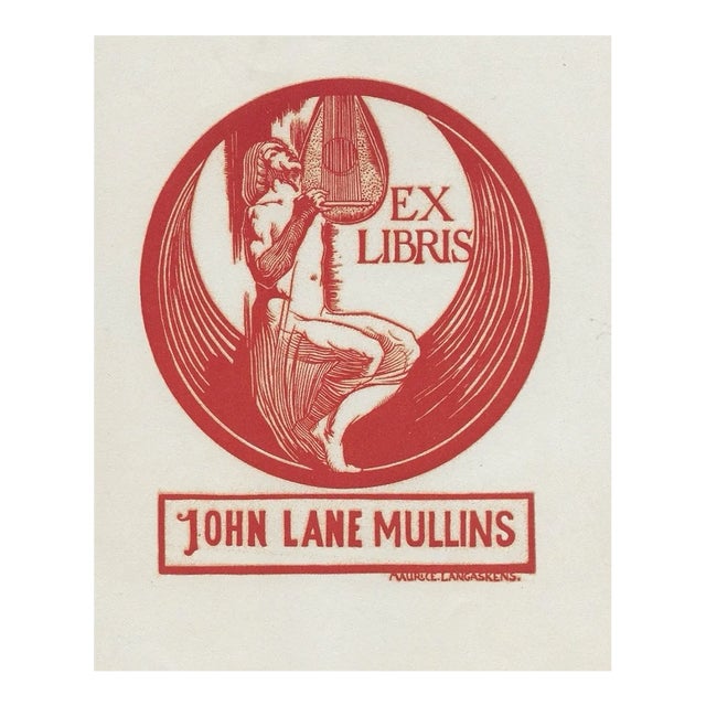 1920s Mauris Langaskens Musician Woodcut For Sale